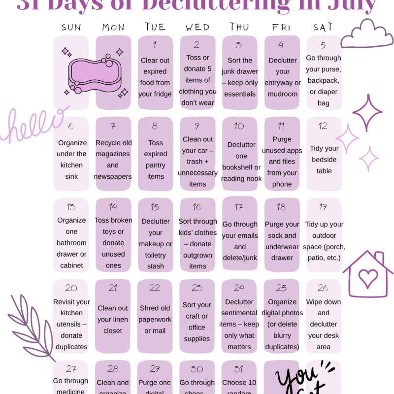31 Days of Decluttering in July — Your Clean Home Challenge Starts&nbsp;Now!